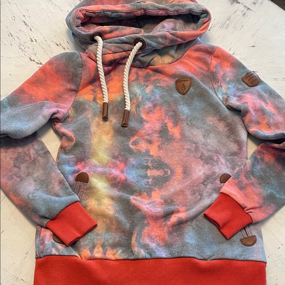Wanakome Tie Dye Cowl Neck Hoodie